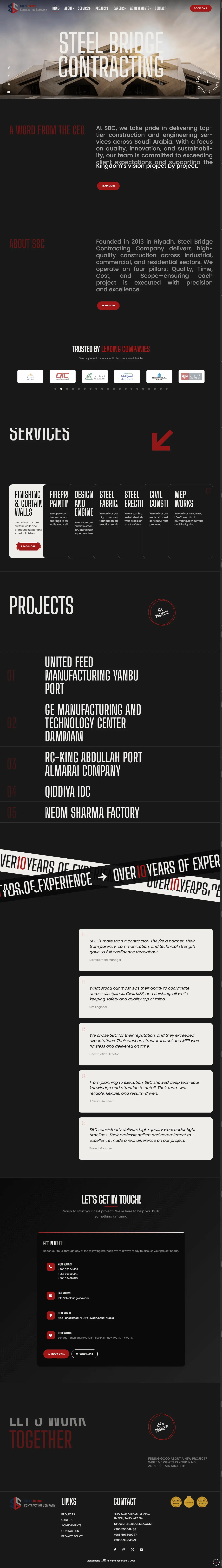 Steel Bridge — Industrial Company Site — case study screenshot